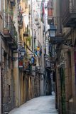 Straatje in oude centrum van Barcelona Straatje in oude centrum van Barcelona