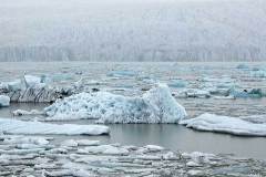 IJsschotsen in gletsjermeer Fjallsarlon-