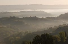 Vroege morgen in San Gimignano (Toscane, 2007)